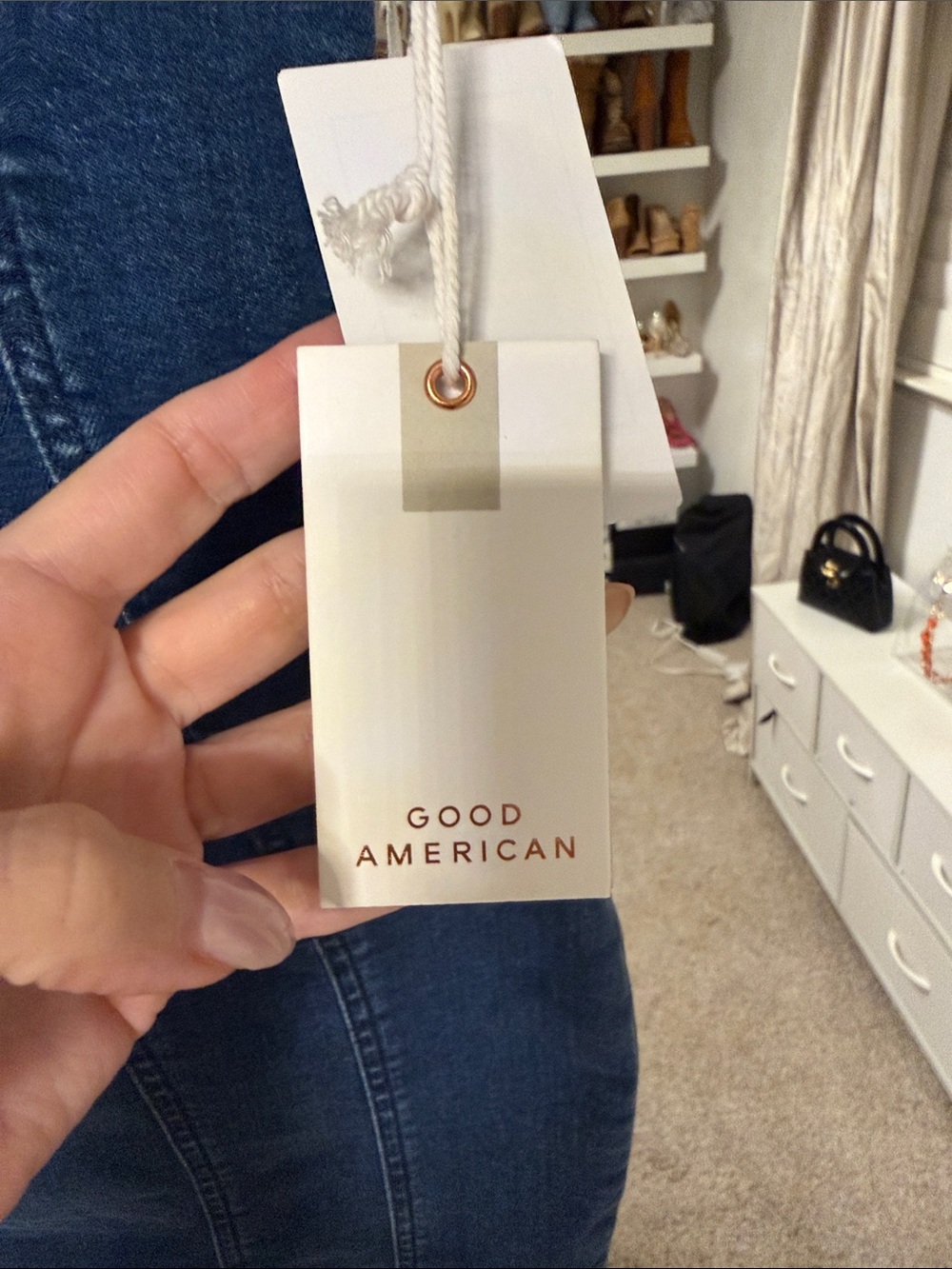 Good American Dark Blue Denim Midi Dress - Picture 2 of 10